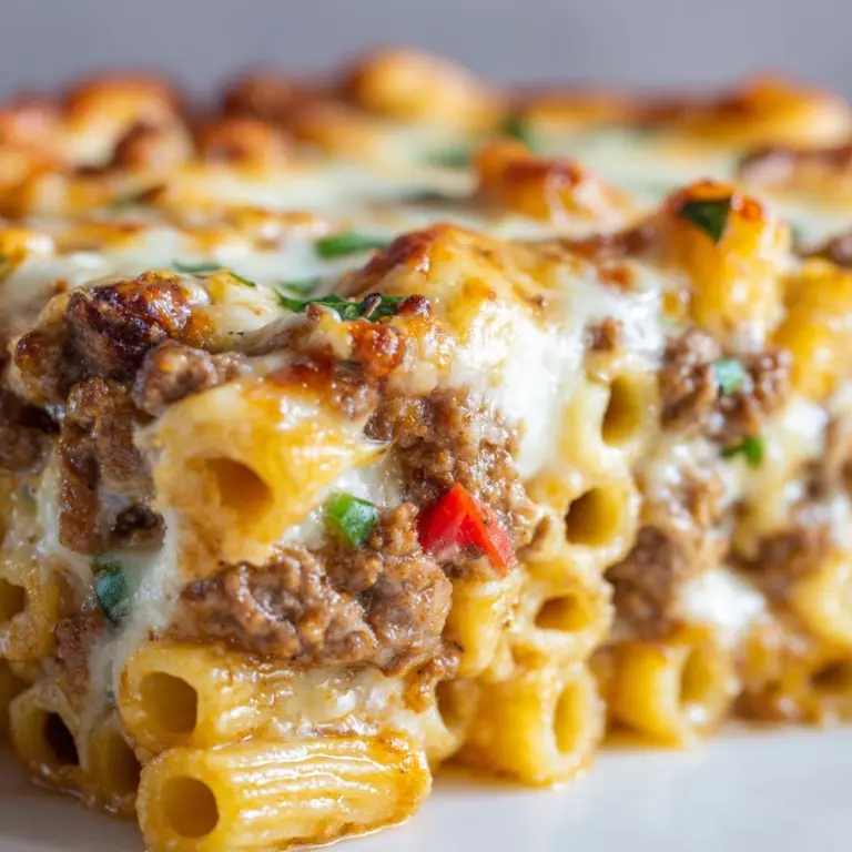 Cheesy Beef & Pepper Rigatoni Recipe