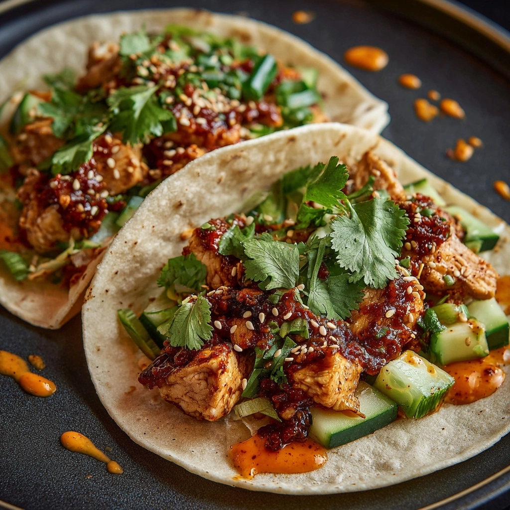 Korean Chicken Tacos with Caramelized Kimchi Recipe