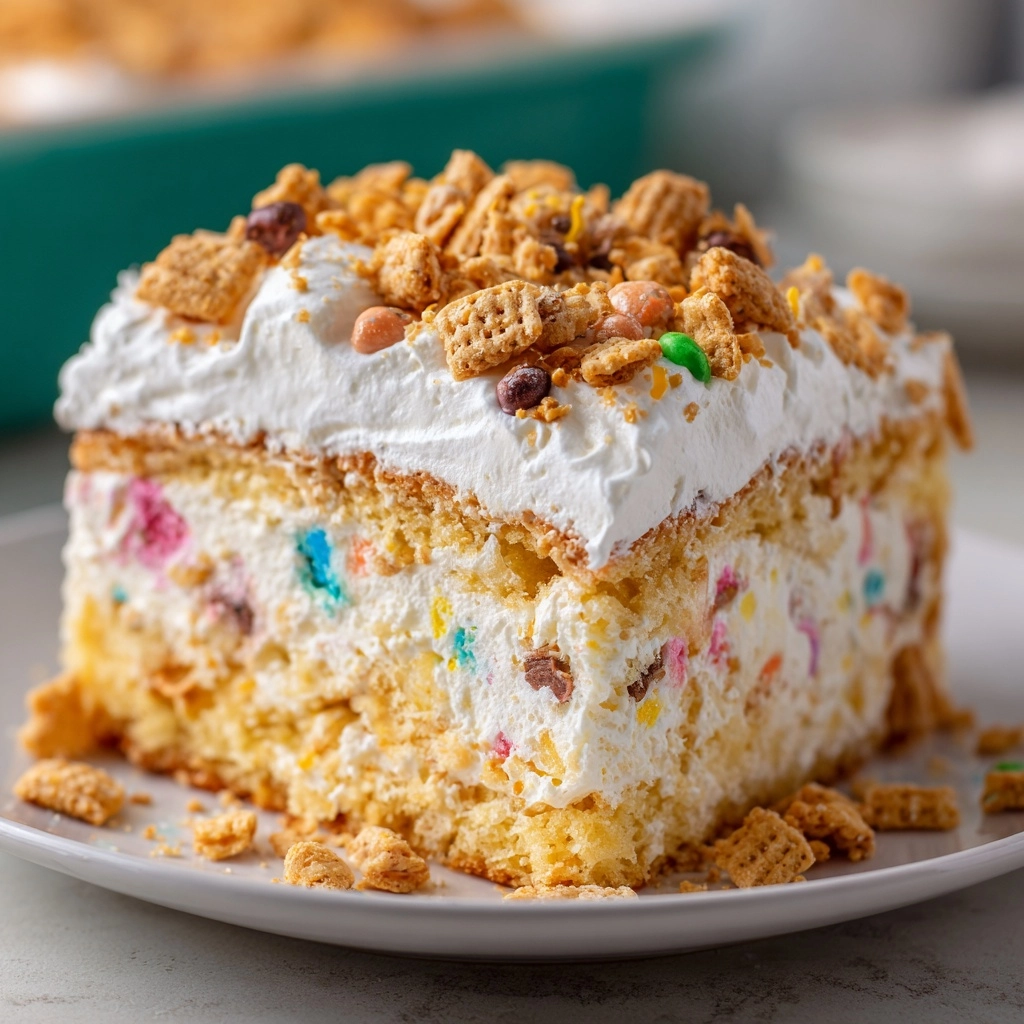 Cereal Milk Poke Cake Recipe - Recipe Image