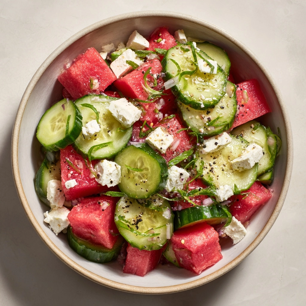 Watermelon Feta Cucumber Salad Recipe - Recipe Image