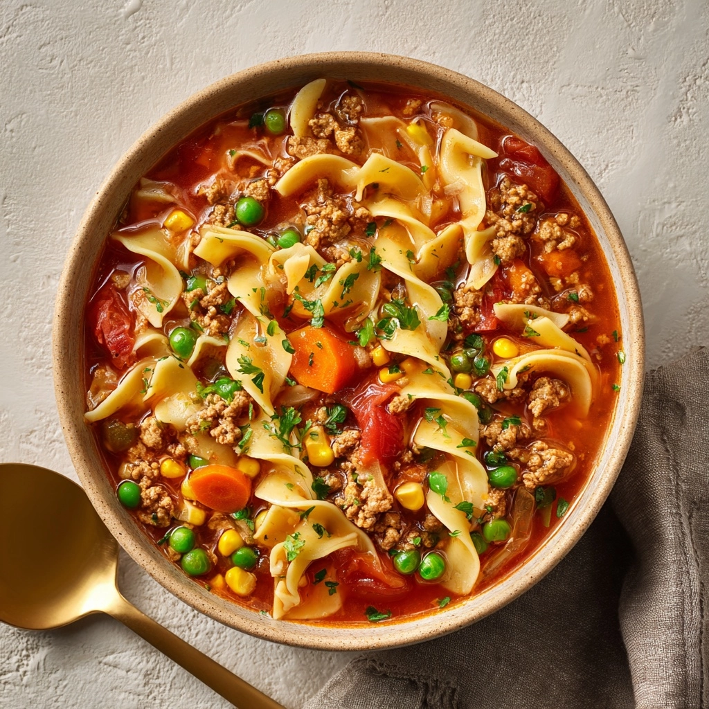 Vegetable Beef Noodle Soup Recipe - Recipe Image