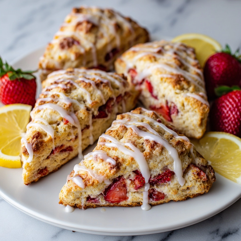 Strawberry Scones with Lemon Glaze Recipe