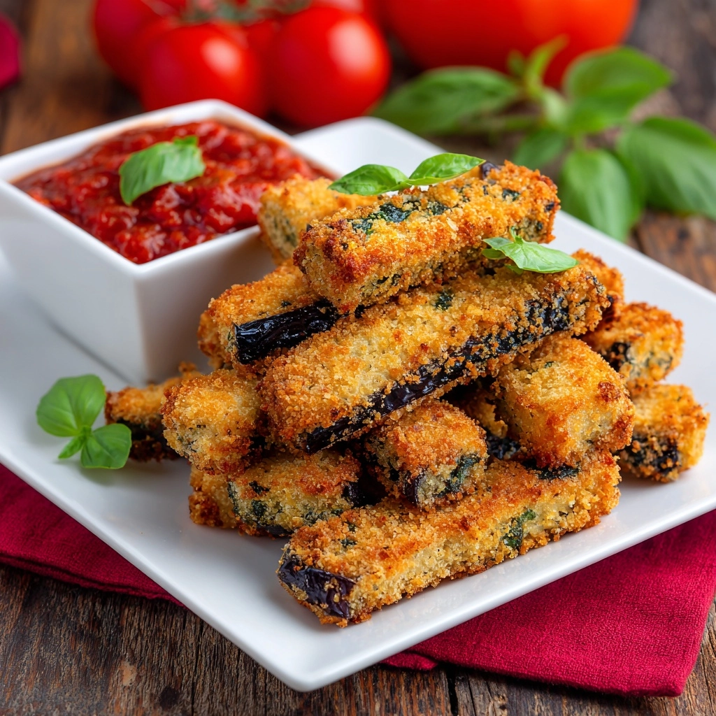 Crispy Baked Eggplant Fries with Marinara Recipe - Recipe Image