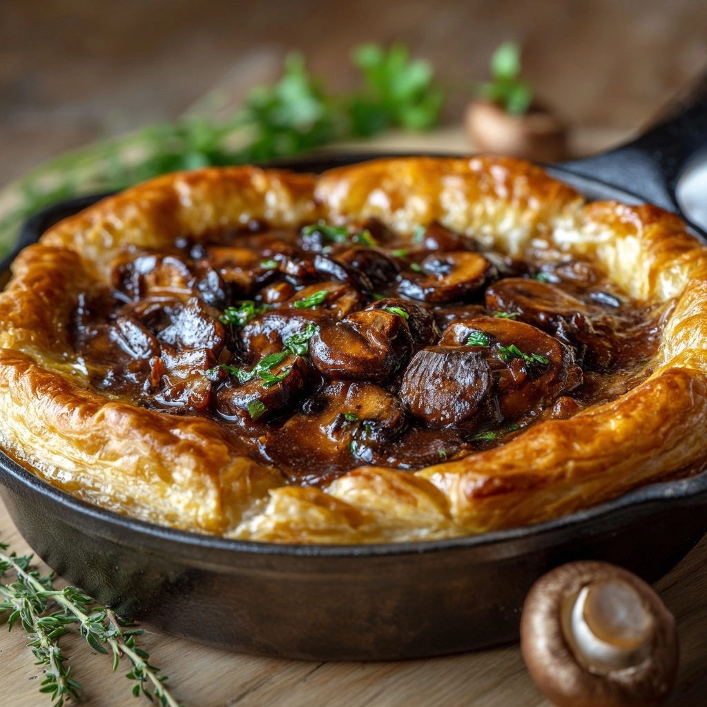 Creamy Mushroom Pot Pie with Flaky Crust Recipe - Recipe Image
