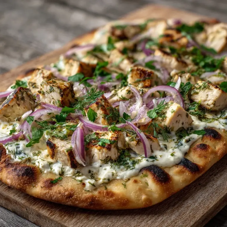 Tzatziki Chicken Naan Pizza Recipe