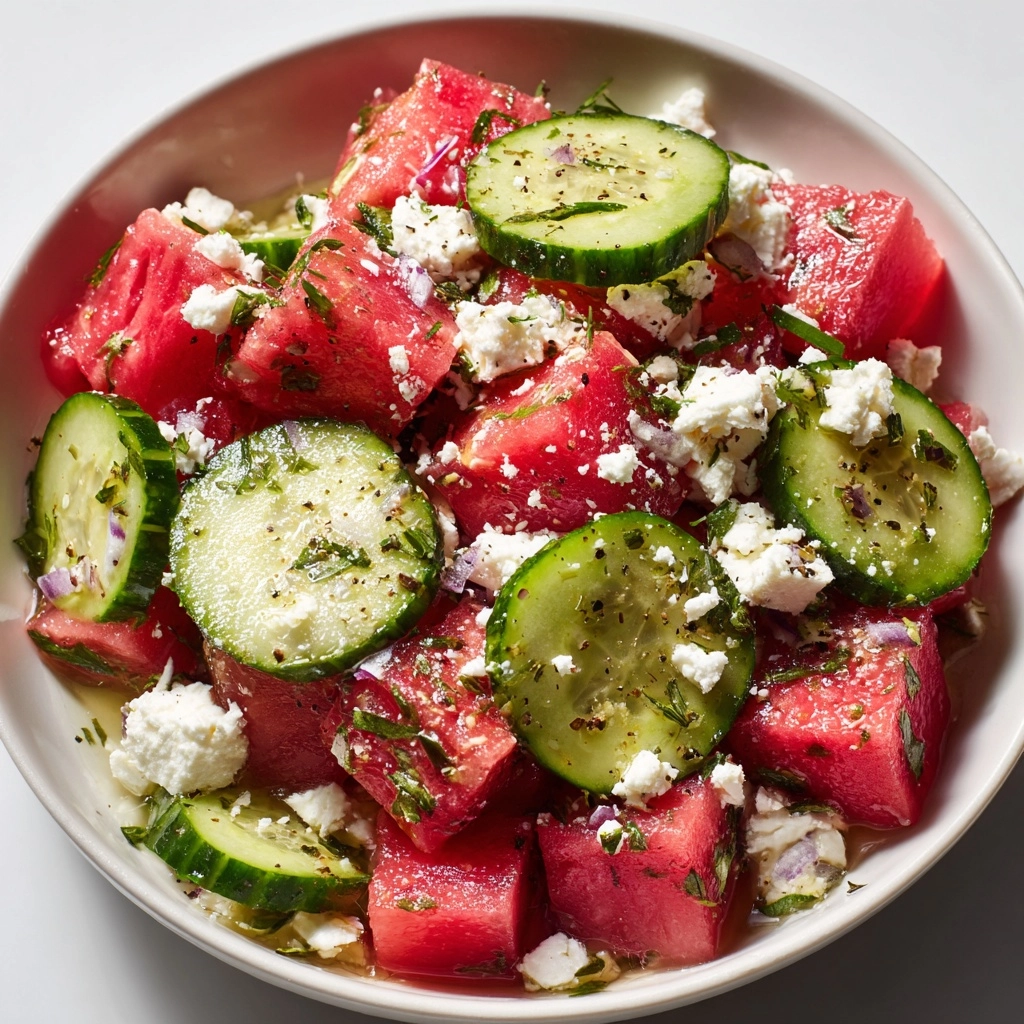 Watermelon Feta Cucumber Salad Recipe - Recipe Image