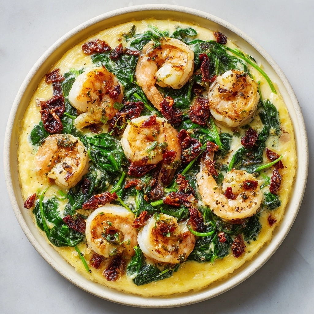 Tuscan Shrimp with Spinach, Artichokes, and Sun-Dried Tomatoes Recipe - Recipe Image