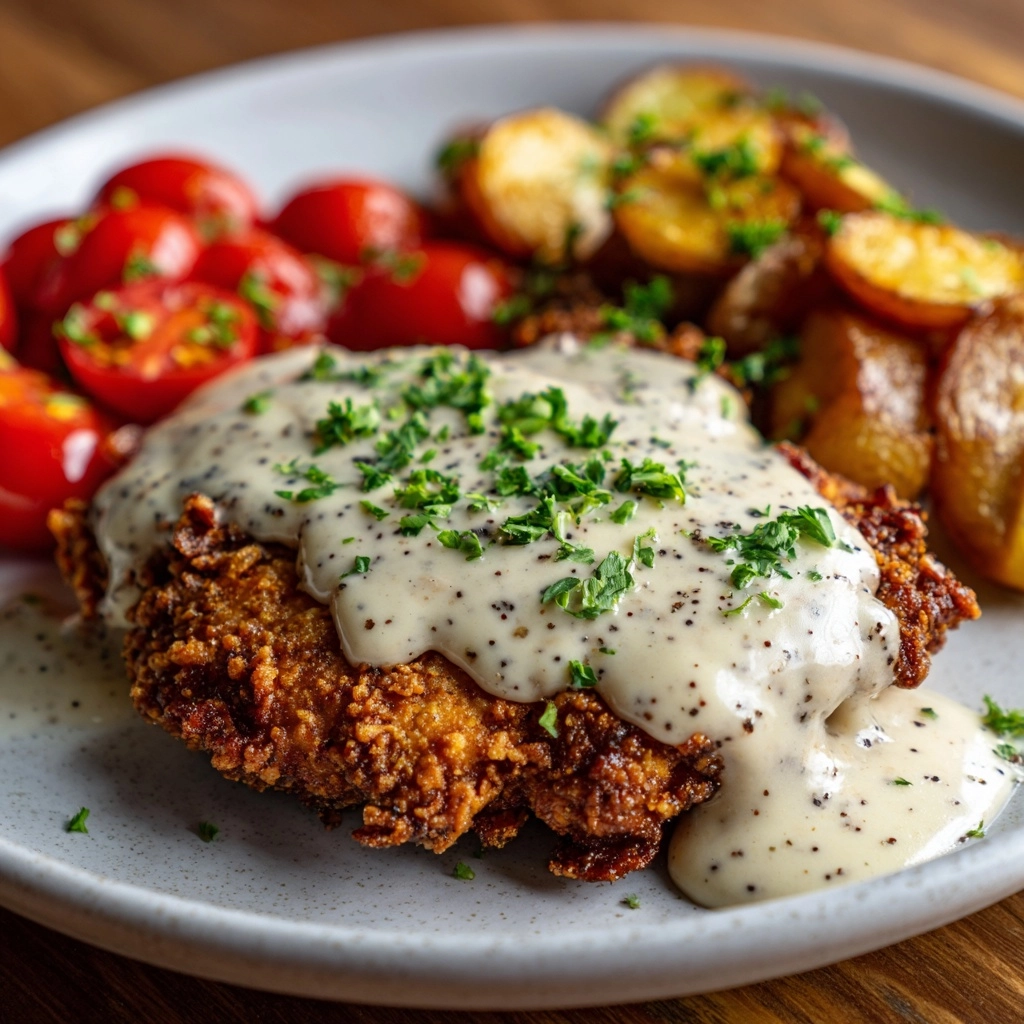 Southern Fried Chicken with Creamy Gravy Recipe - Recipe Image
