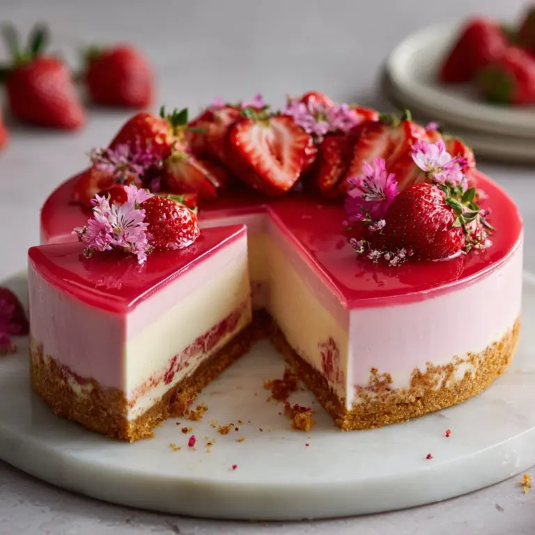 Vibrant Vegan Strawberry Cheesecake Delight Recipe