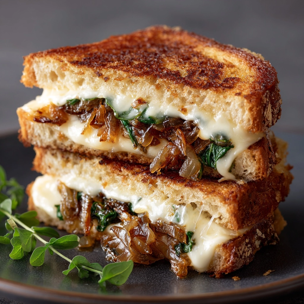 Caramelized Onion Pear Grilled Cheese Sandwich Recipe - Recipe Image