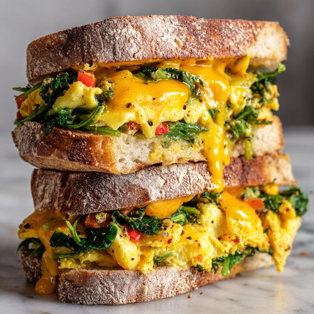 High Protein Vegetarian Breakfast Sandwiches Recipe - Recipe Image