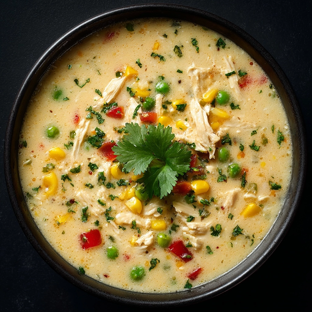 Creamy Chicken Poblano Pepper Soup Recipe - Recipe Image