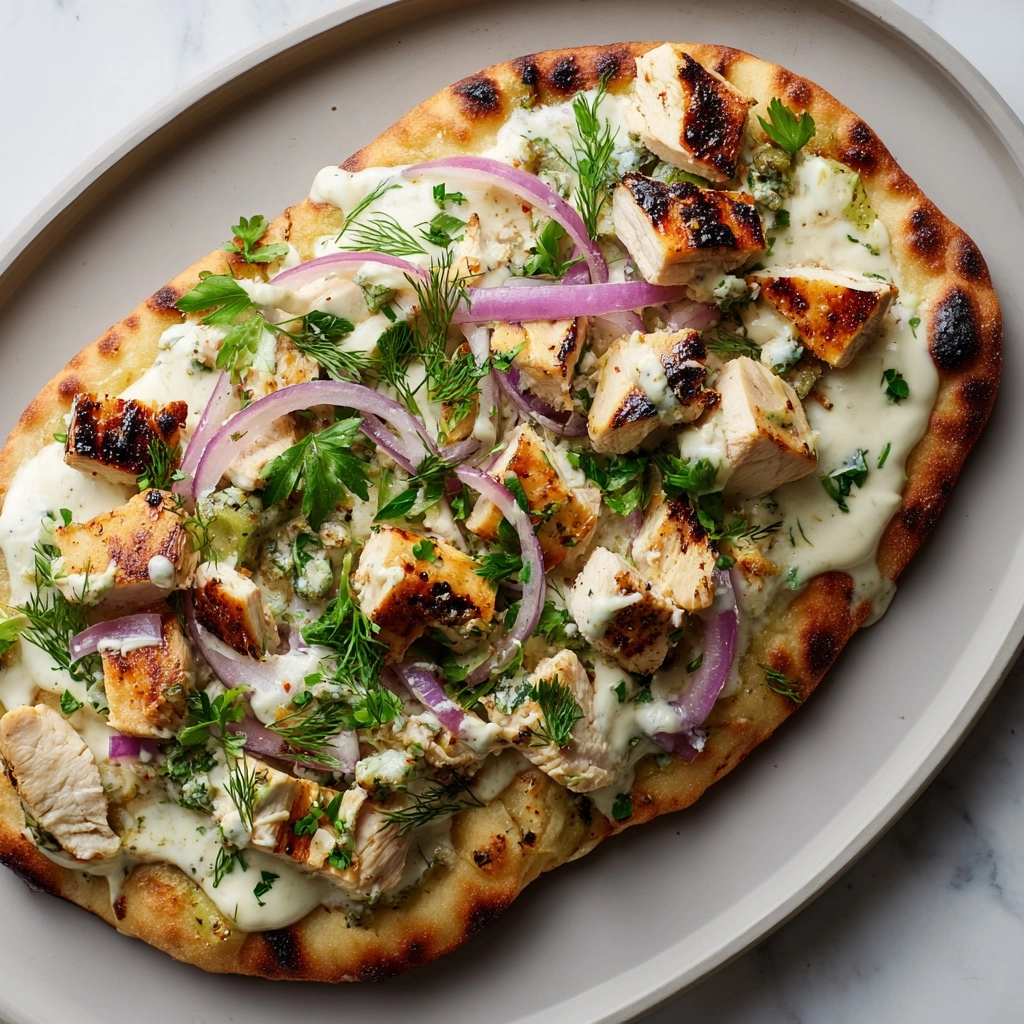 Tzatziki Chicken Naan Pizza Recipe - Recipe Image