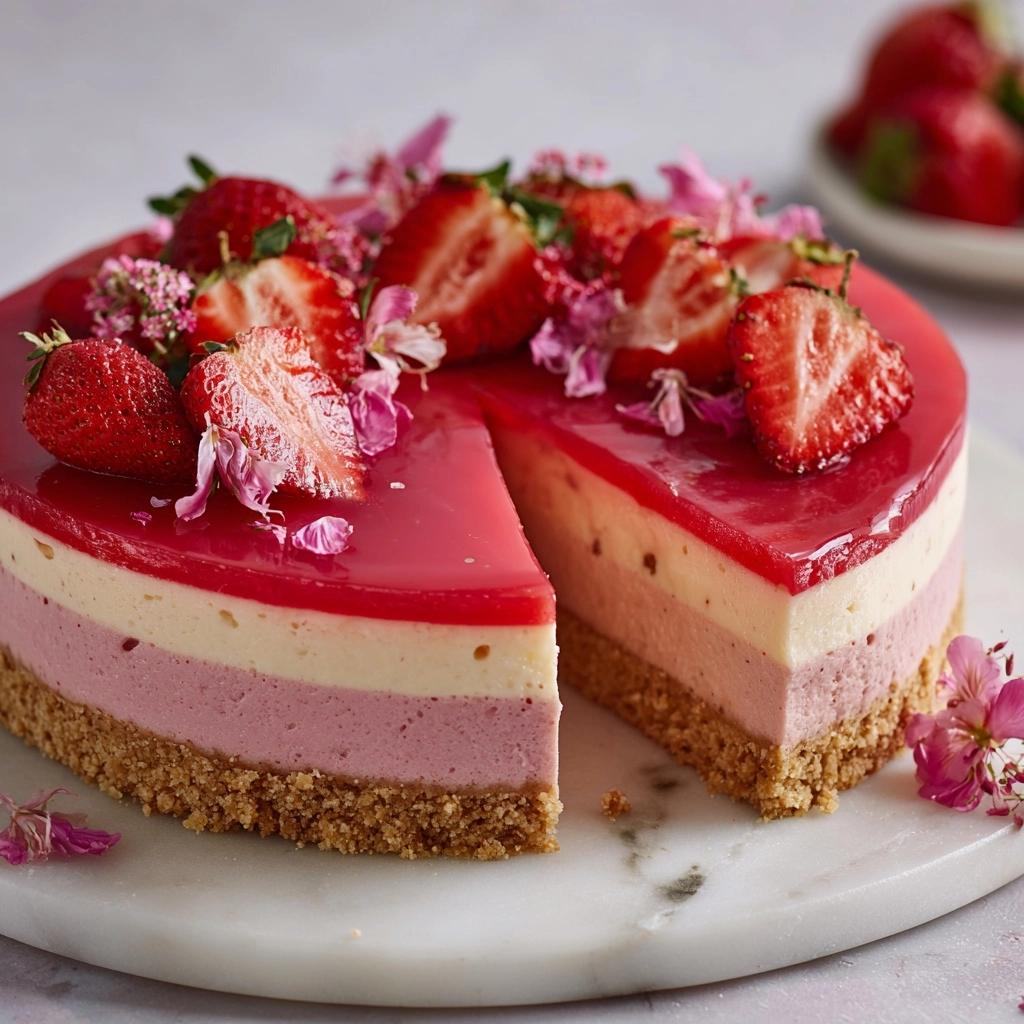 Vibrant Vegan Strawberry Cheesecake Delight Recipe - Recipe Image