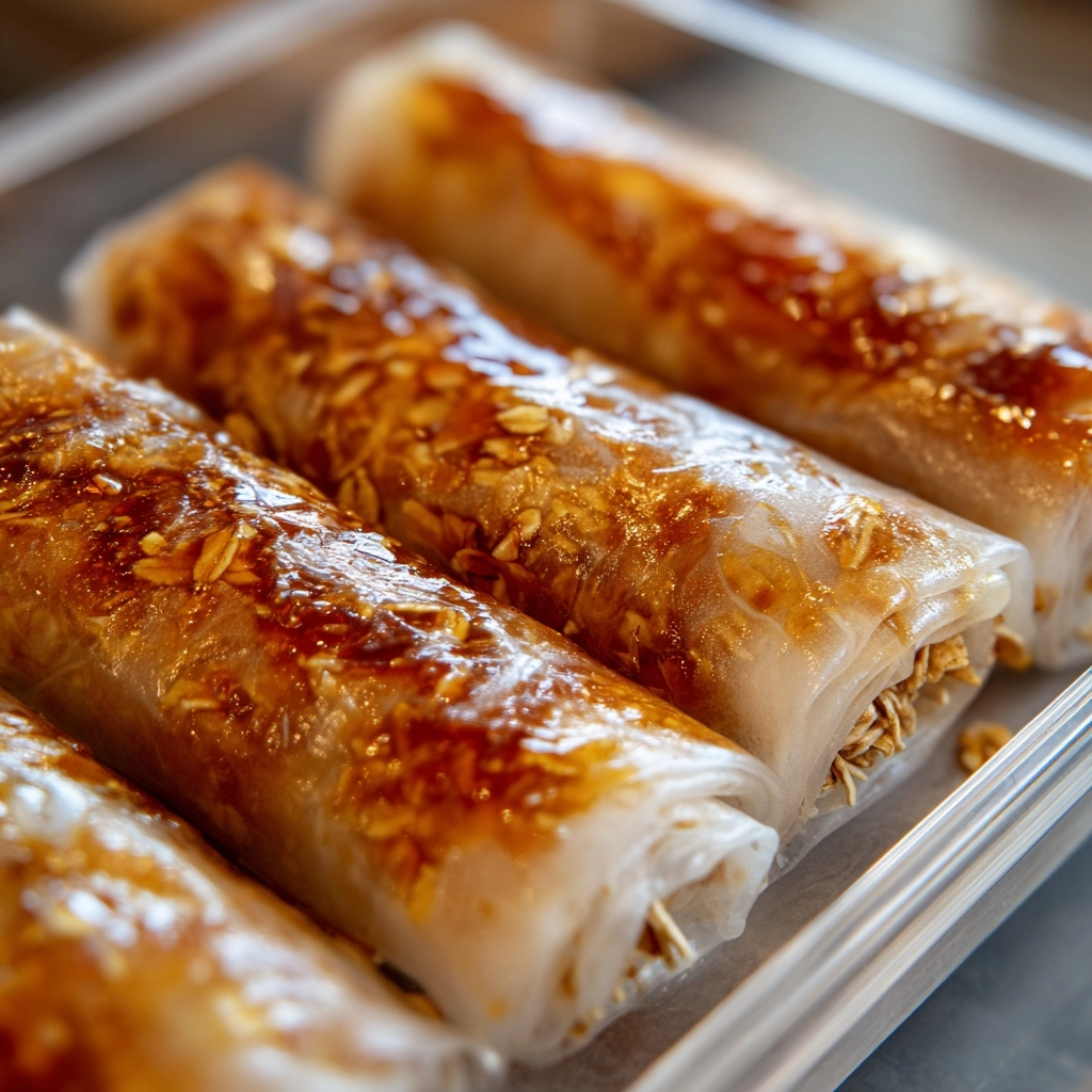 Baked Apple Pie Rice Paper Rolls Recipe - Recipe Image