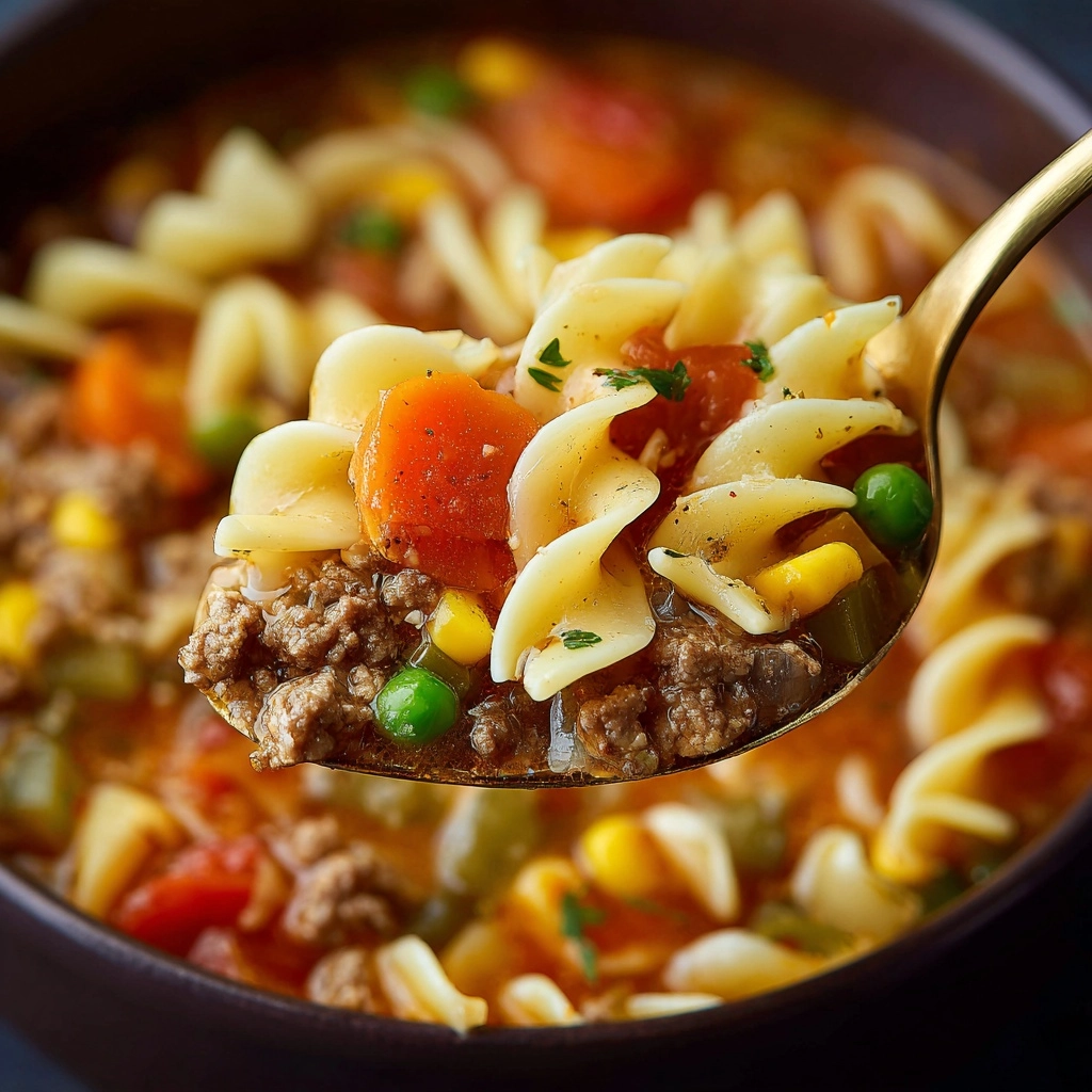 Vegetable Beef Noodle Soup Recipe - Recipe Image
