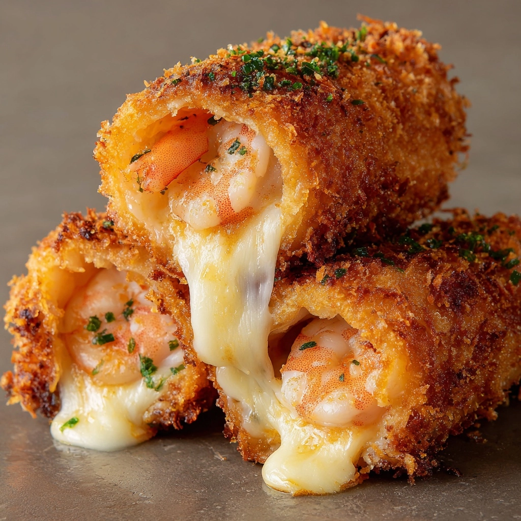Deep-Fried Shrimp Alfredo Burrito Bites Recipe - Recipe Image