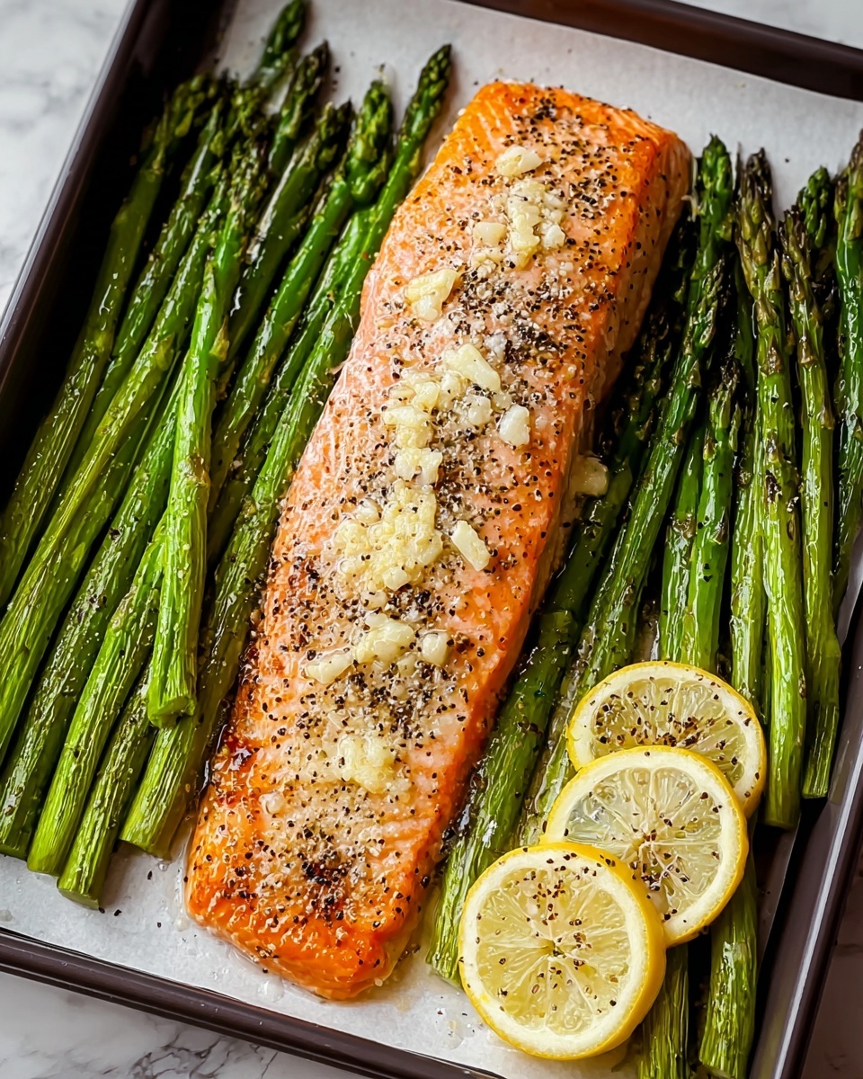 Lemon Pepper Salmon with Garlic Parmesan Asparagus Recipe - Recipe Image