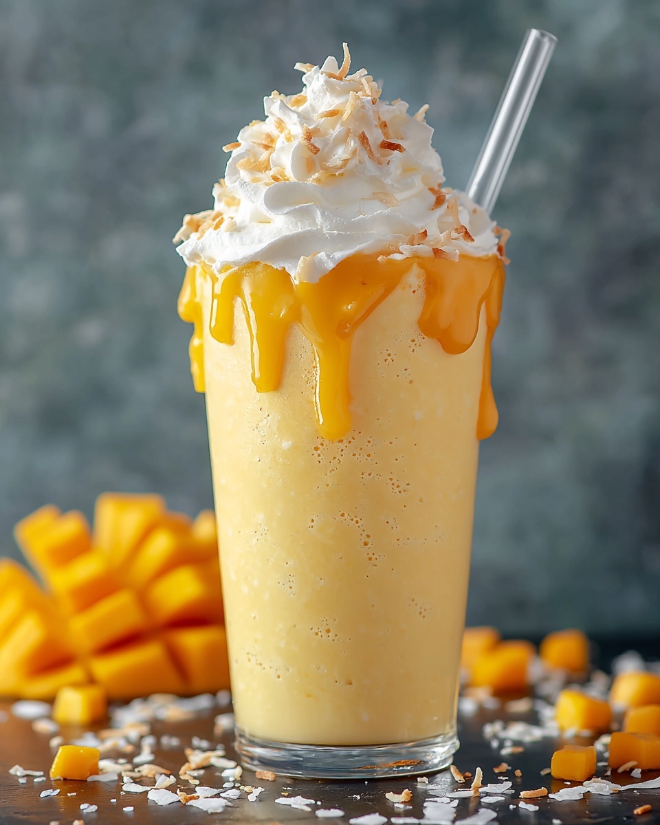 Summer Mango Coconut Float Milkshake Recipe - Recipe Image