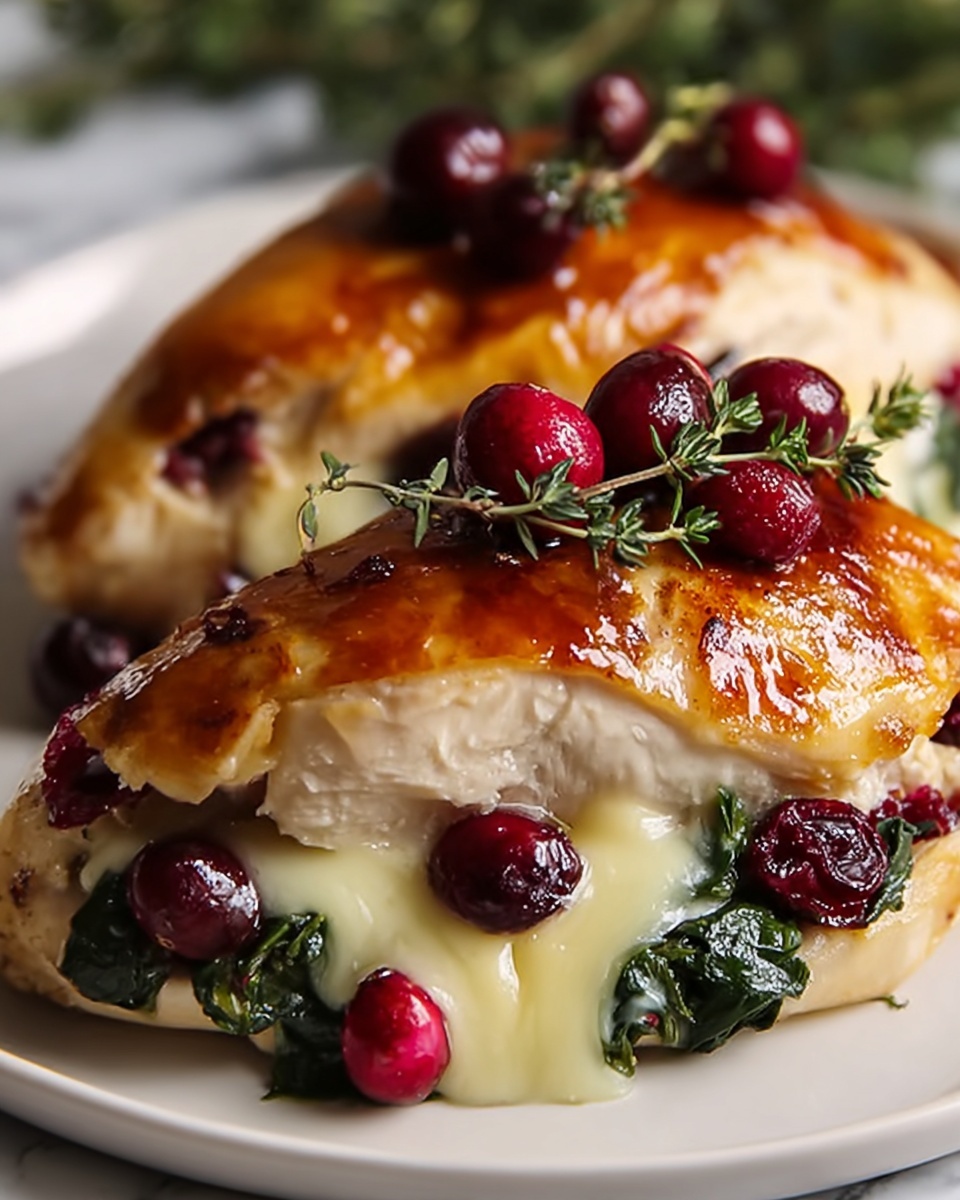 Cranberry & Spinach Stuffed Chicken Breasts with Brie Recipe - Recipe Image