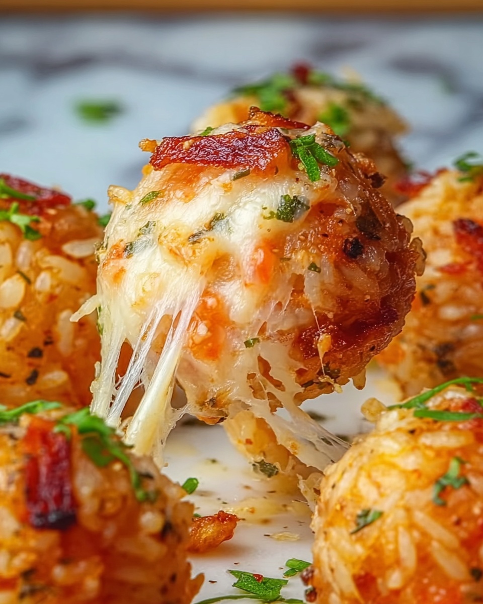 Rice Balls with Cheese and Pepperoni Recipe - Recipe Image