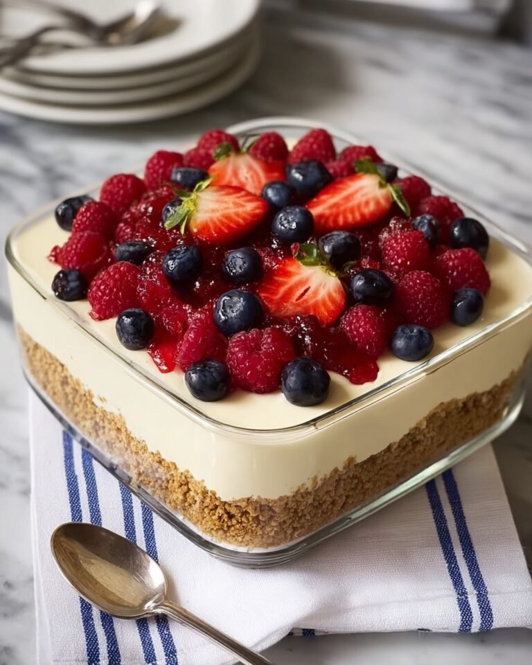 No-Bake Cheesecake Flag Cake Recipe