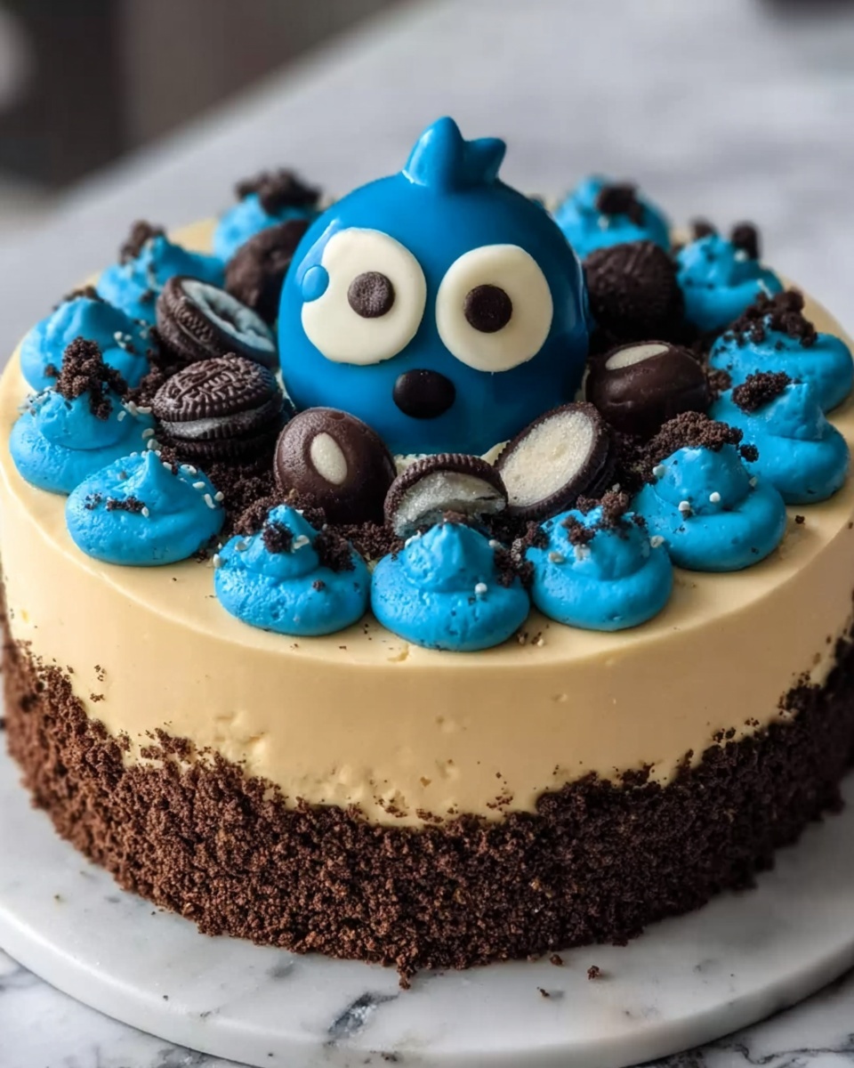 Delicious Cookie Monster Cheesecake Recipe - Recipe Image
