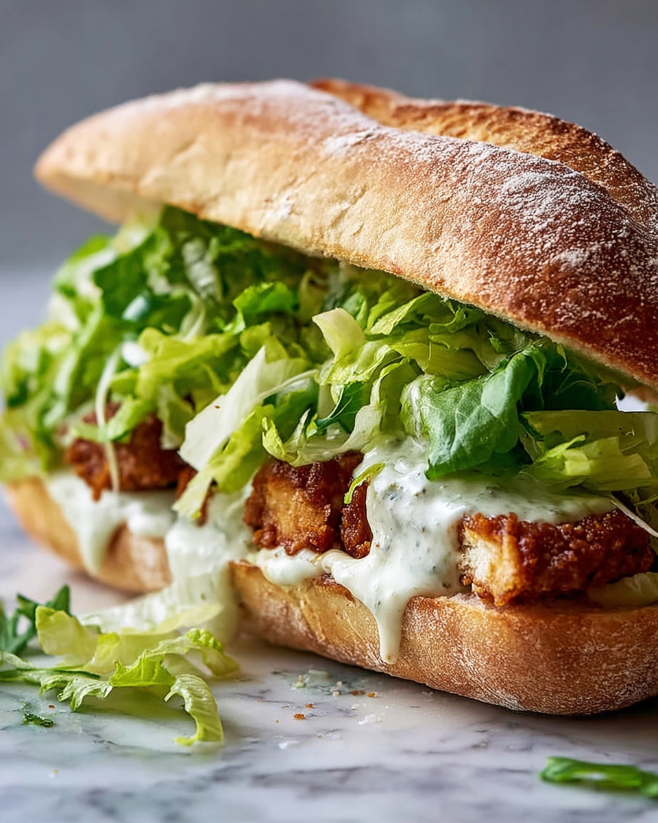Creamy Chicken Caesar Sandwich: Easy Lunch Recipe - Recipe Image