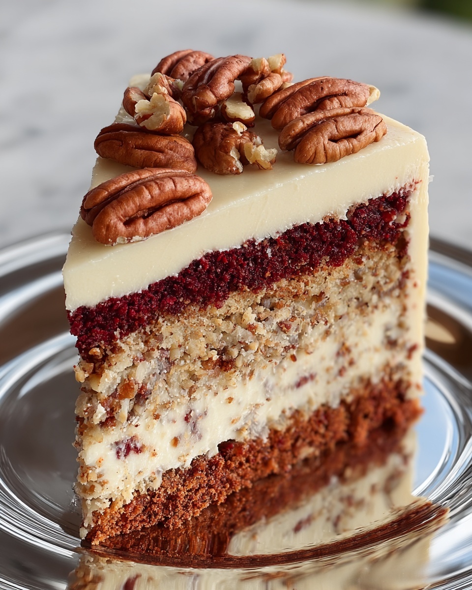 Pecan Red Velvet Cheesecake Recipe - Recipe Image