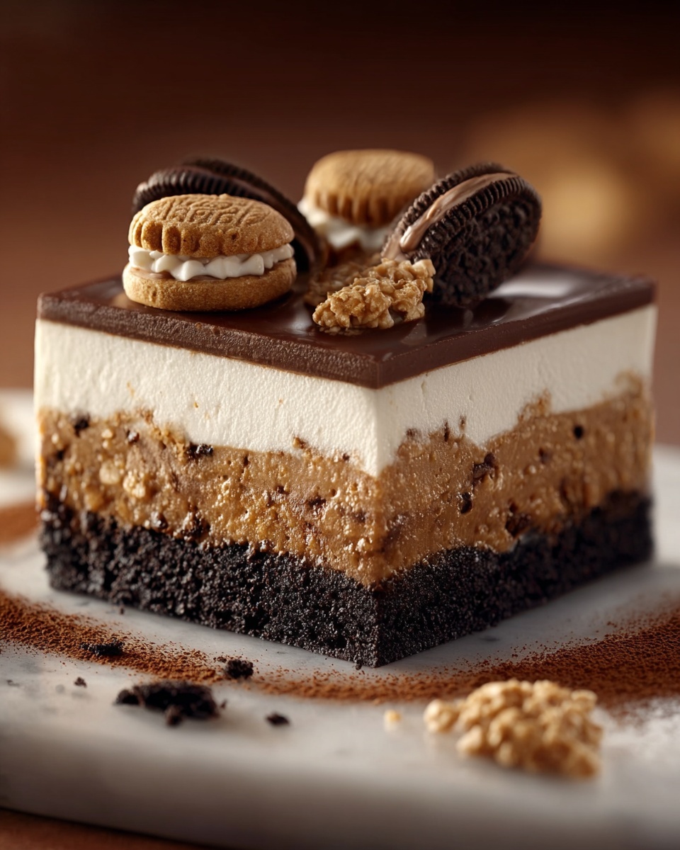 Brownie Layered Cookie Dough Cheesecake Recipe - Recipe Image
