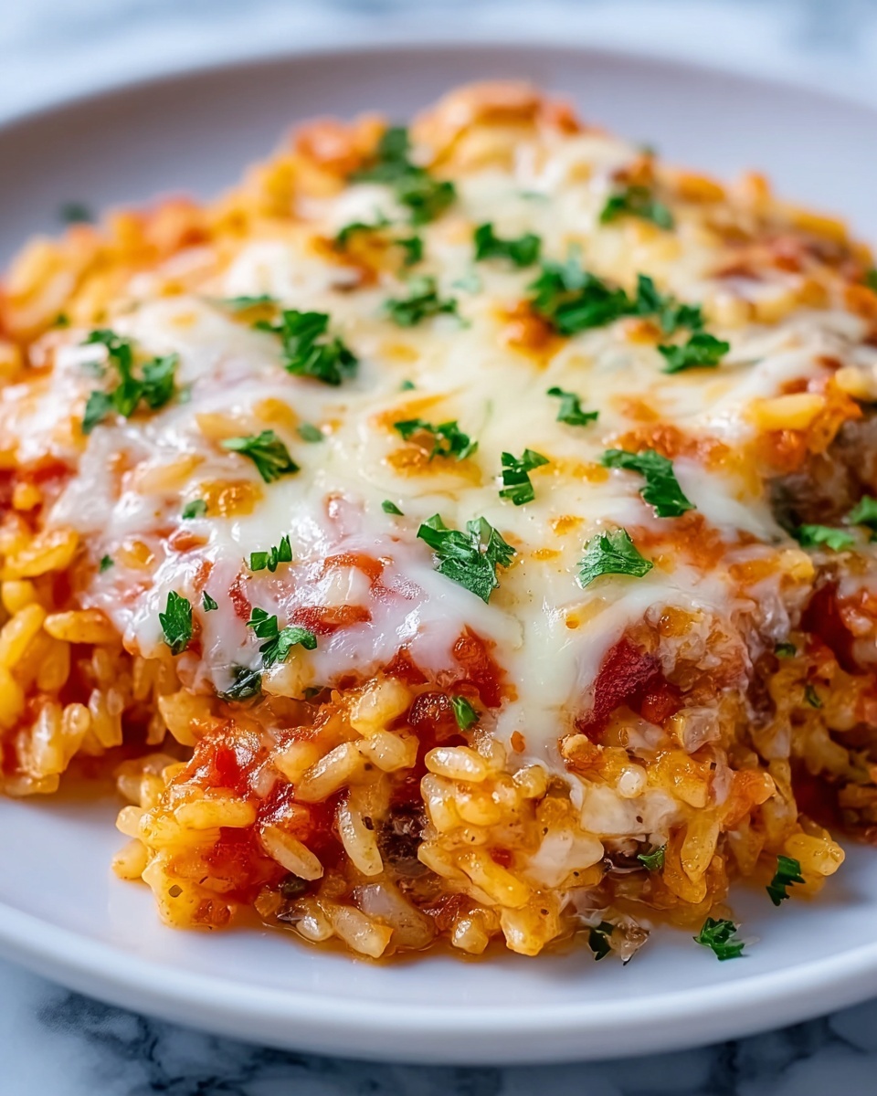 Vegetarian Pizza Casserole with White Beans and Rice Recipe - Recipe Image