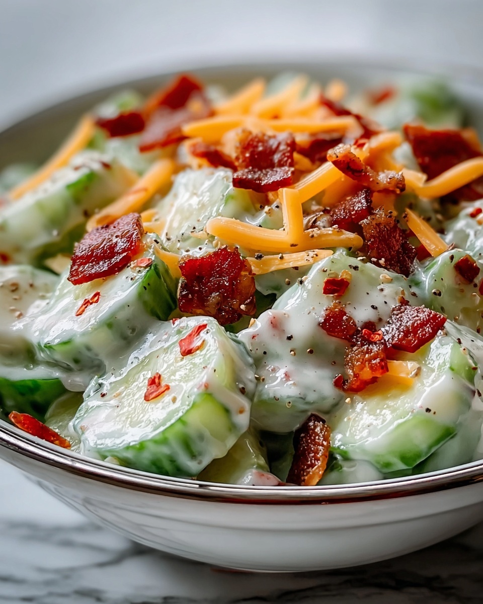 Creamy Cucumber Cheddar Salad Recipe - Recipe Image
