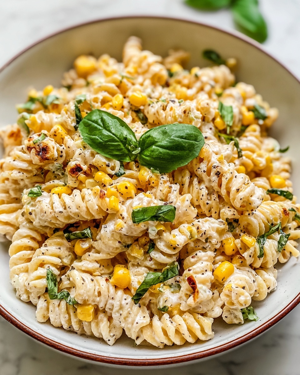 Creamy Street Corn Pasta Salad Recipe - Recipe Image