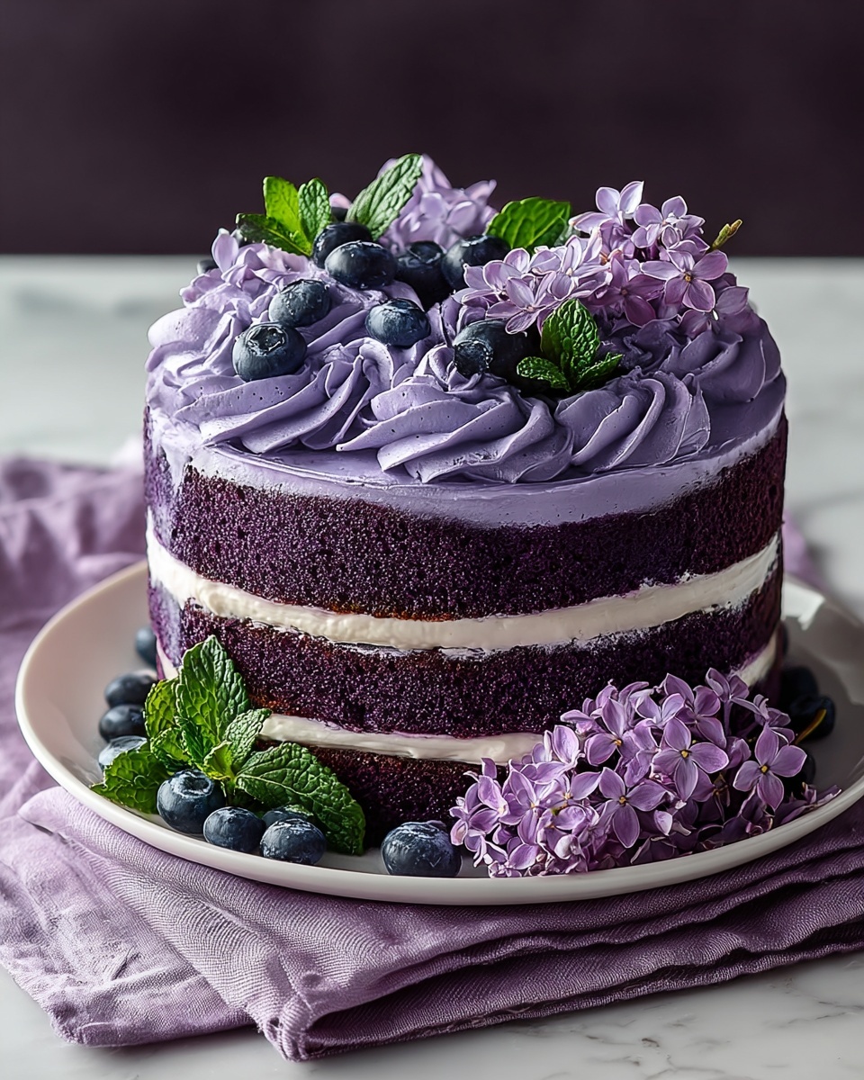 Purple Velvet Cake with Cream Cheese Frosting Recipe - Recipe Image