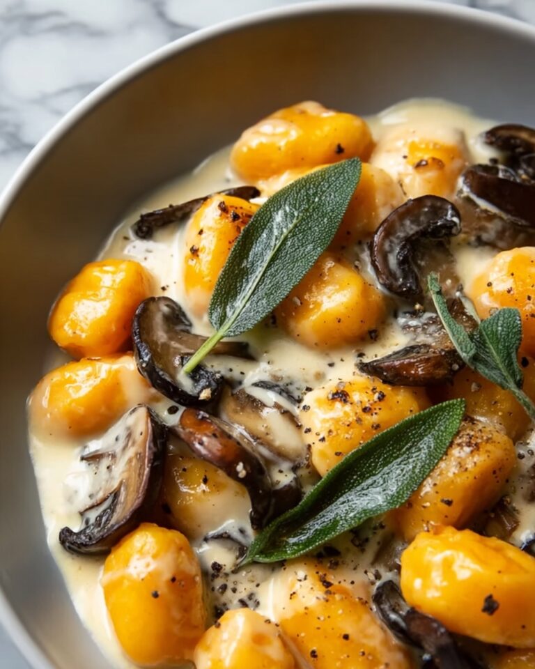 Sweet Potato Gnocchi with Creamy Mushrooms and Crispy Sage Recipe
