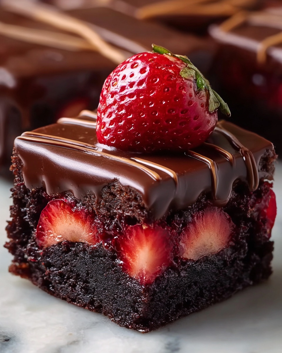 Chocolate-Covered Strawberry Brownies Recipe - Recipe Image