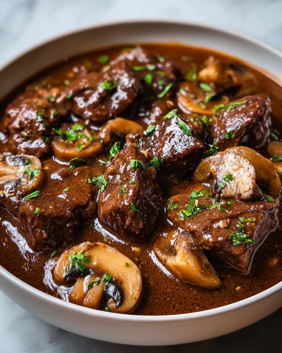Slow Cooker Beef and Mushroom Stew Recipe - Recipe Image