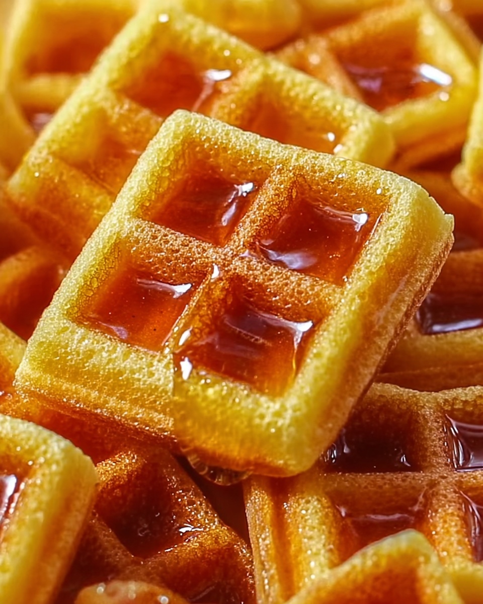 Cornbread Waffle Bites with Honey Butter Syrup Recipe - Recipe Image