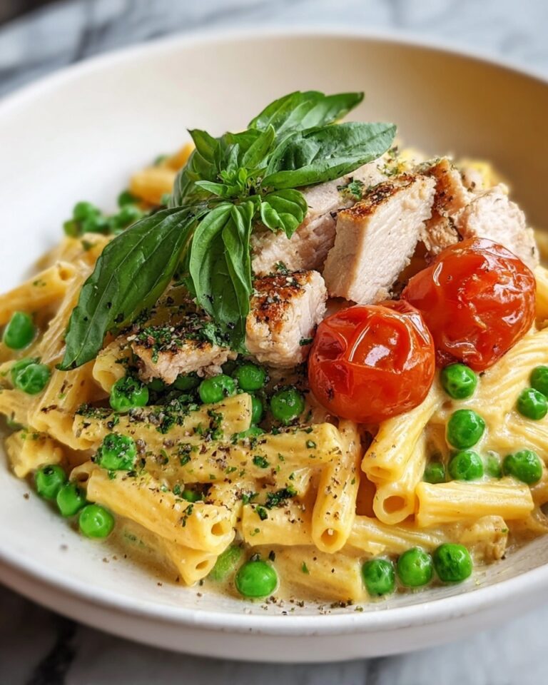 Creamy Chicken and Pea Carbonara Pasta Recipe