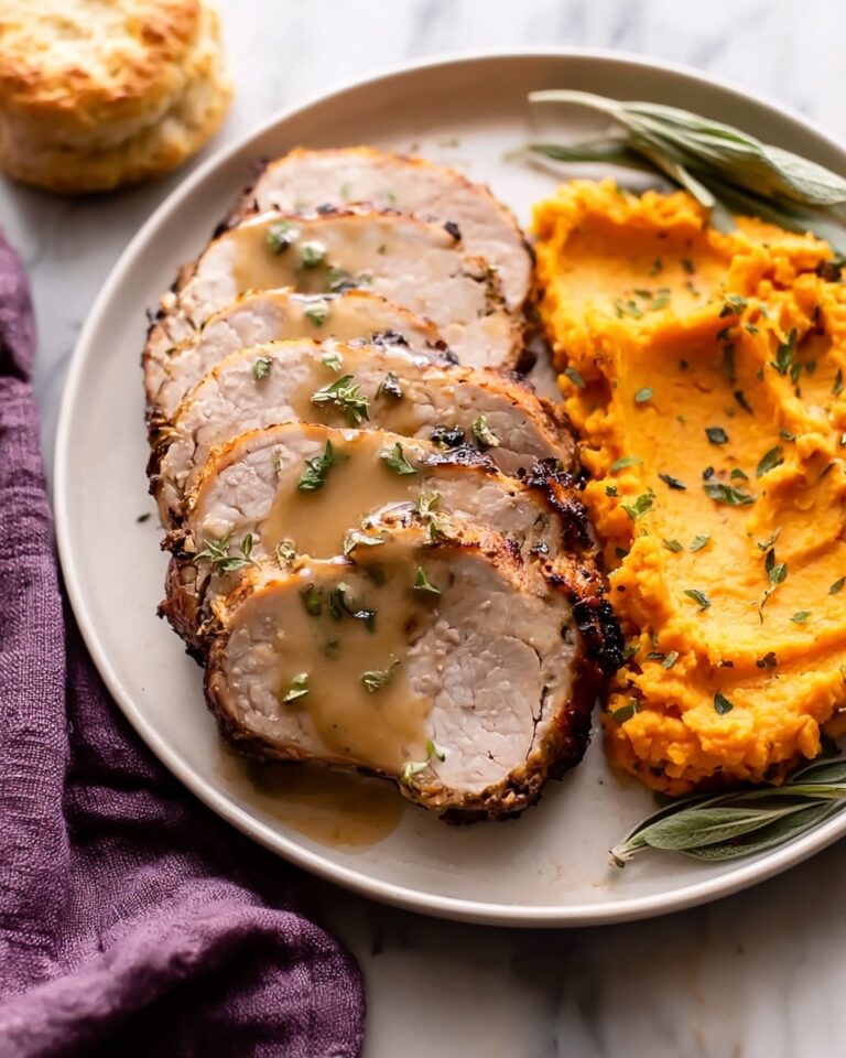 Applewood Smoked Turkey Breast with Cider Bourbon Gravy Recipe
