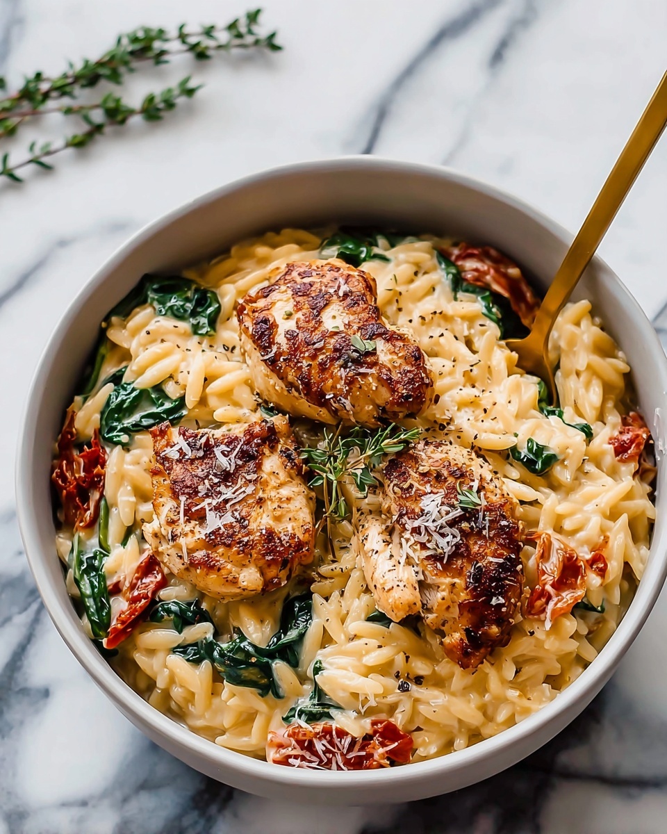 Tuscan Chicken Meatball Orzo Recipe - Recipe Image