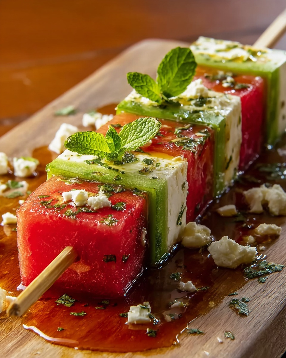 Watermelon Cucumber Feta Skewers: The Best 10-Minute Appetizer Recipe - Recipe Image