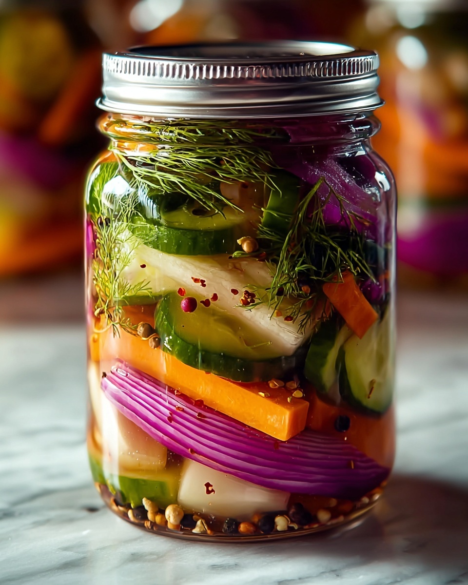 Crunchy Tangy Refrigerator Pickled Vegetables Recipe - Recipe Image