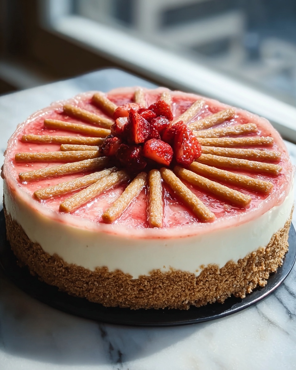 Strawberry Crunch Churro Cheesecake Recipe - Recipe Image