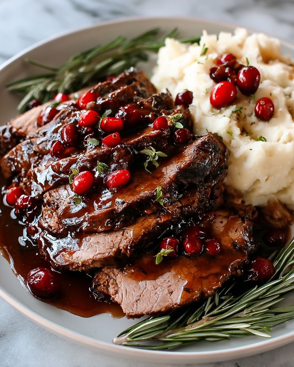 Cranberry Balsamic Roast Beef Recipe - Recipe Image