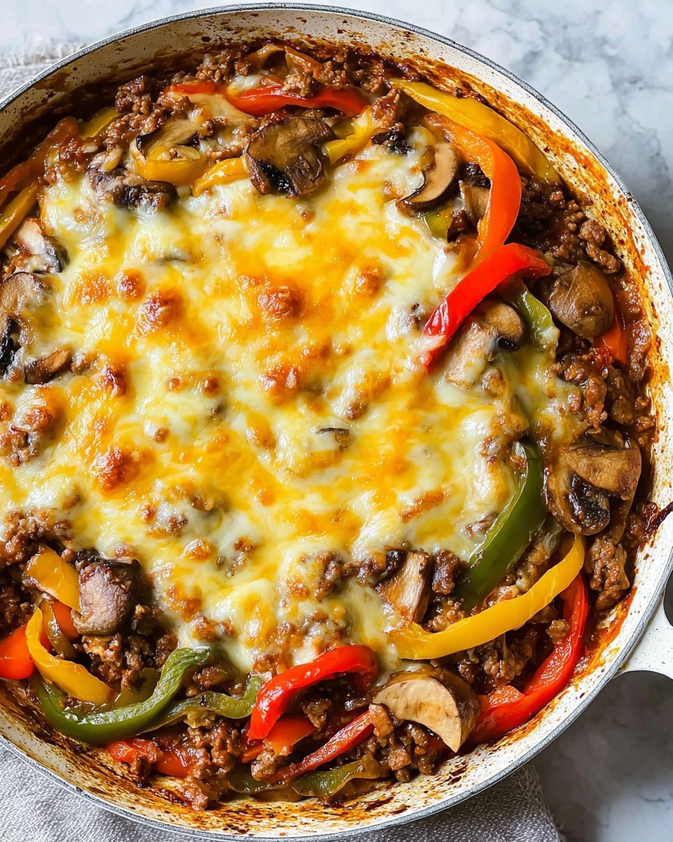Philly Cheesesteak Casserole Recipe - Recipe Image