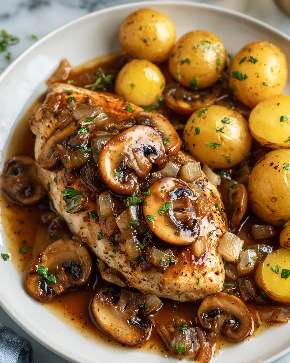 Savory Chicken with Mushrooms and Potatoes Recipe - Recipe Image