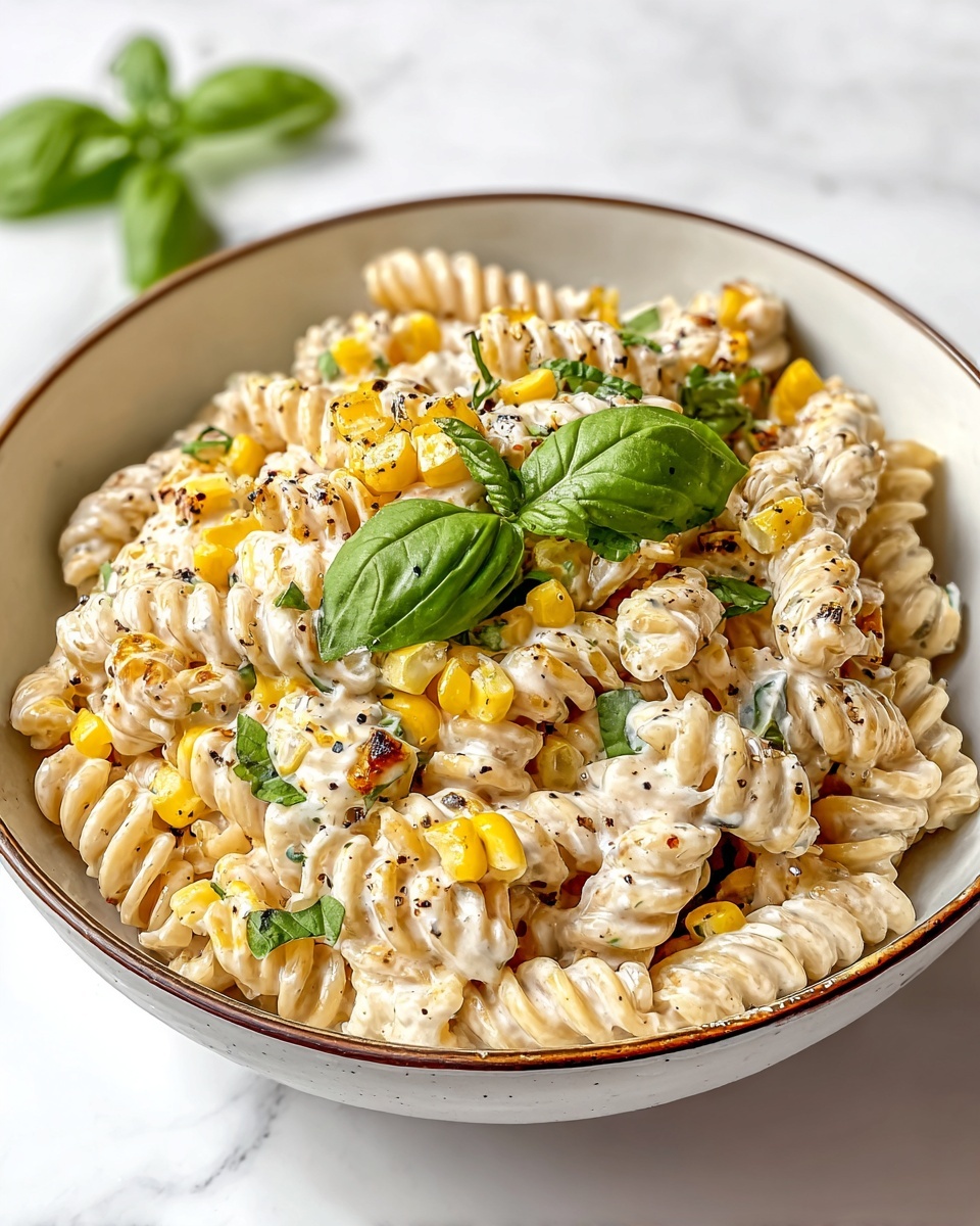 Creamy Street Corn Pasta Salad Recipe - Recipe Image