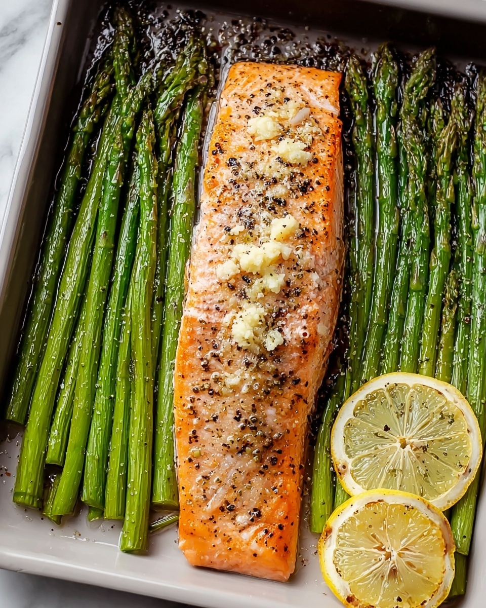 Lemon Pepper Salmon with Garlic Parmesan Asparagus Recipe - Recipe Image