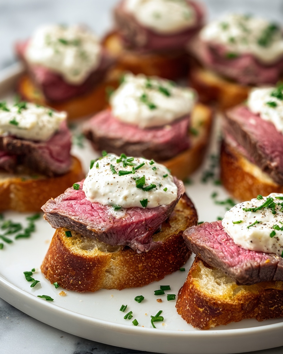 Steak Crostini with Horseradish Cream Recipe - Recipe Image